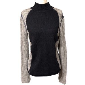 Helmut Lang Gray and Navy Alpaca Silk Blend Sweater